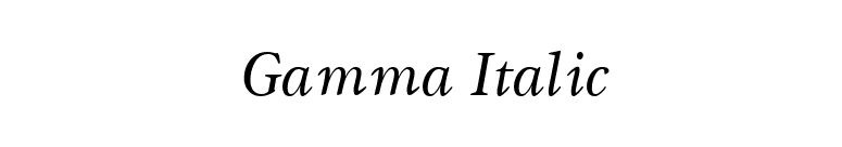 Gamma Italic font preview