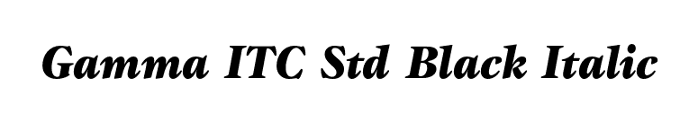 Gamma ITC Std Black Italic font preview