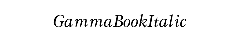GammaBookItalic font preview