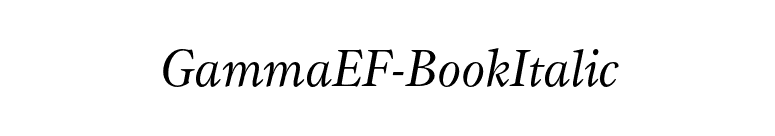 GammaEF-BookItalic font preview