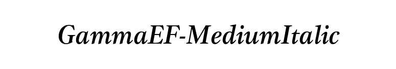 GammaEF-MediumItalic font preview