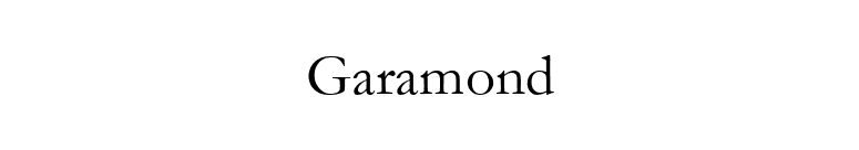 Garamond font preview