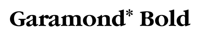 Garamond* Bold font preview