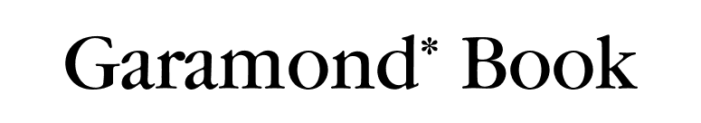 Garamond* Book font preview