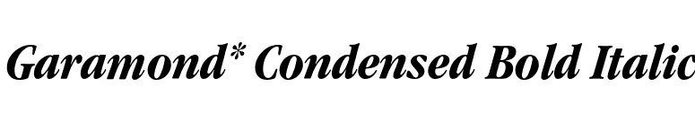 Garamond* Condensed Bold Italic font preview