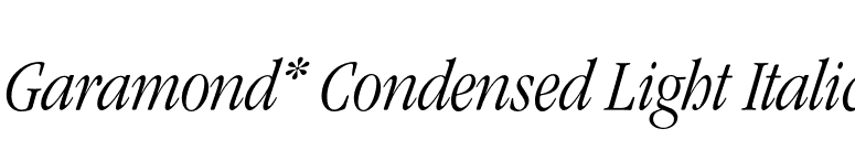 Garamond* Condensed Light Italic font preview