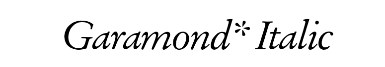 Garamond* Italic font preview