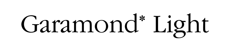 Garamond* Light font preview