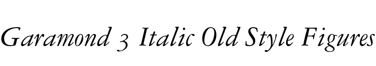 Garamond 3 Italic Old Style Figures font preview