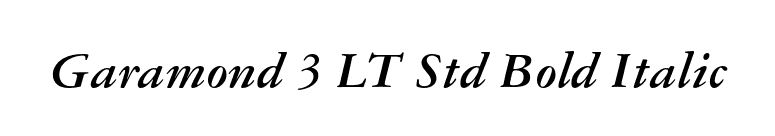 Garamond 3 LT Std Bold Italic font preview