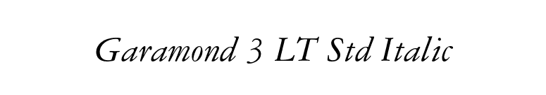 Garamond 3 LT Std Italic font preview
