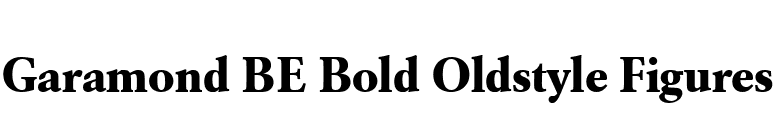 Garamond BE Bold Oldstyle Figures font preview