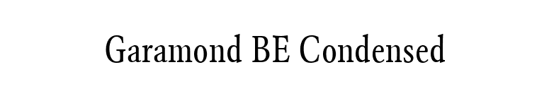 Garamond BE Condensed font preview