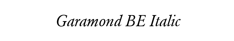Garamond BE Italic font preview