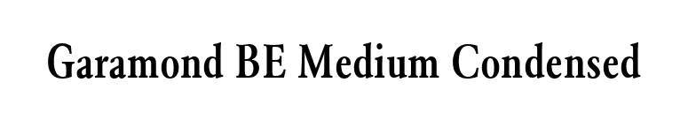 Garamond BE Medium Condensed font preview