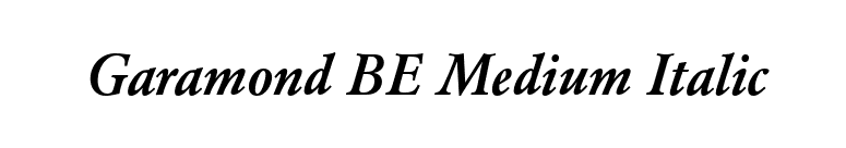 Garamond BE Medium Italic font preview