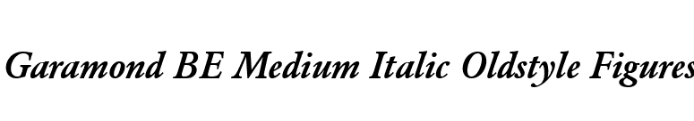 Garamond BE Medium Italic Oldstyle Figures font preview