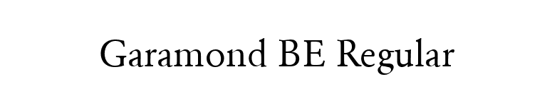 Garamond BE Regular font preview