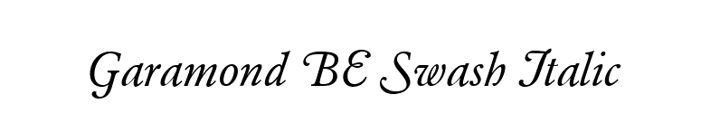 Garamond BE Swash Italic font preview