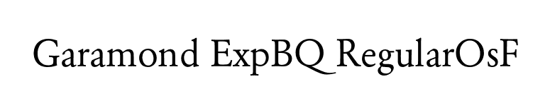 Garamond ExpBQ RegularOsF font preview