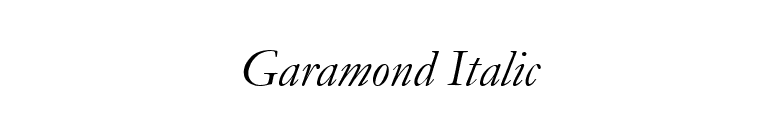 Garamond Italic font preview