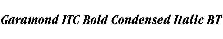 Garamond ITC Bold Condensed Italic BT font preview