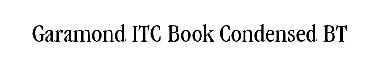 Garamond ITC Book Condensed BT font preview
