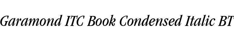 Garamond ITC Book Condensed Italic BT font preview