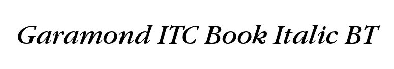 Garamond ITC Book Italic BT font preview