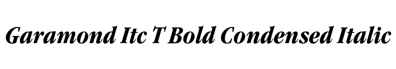 Garamond Itc T Bold Condensed Italic font preview