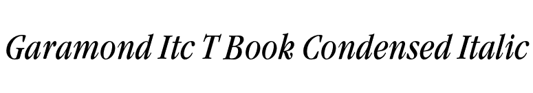 Garamond Itc T Book Condensed Italic font preview