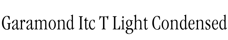 Garamond Itc T Light Condensed font preview