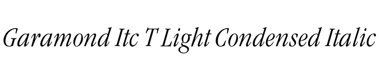 Garamond Itc T Light Condensed Italic font preview