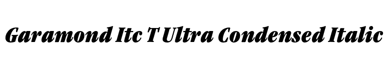 Garamond Itc T Ultra Condensed Italic font preview