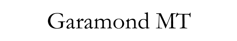 Garamond MT font preview