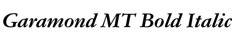 Garamond MT Bold Italic font preview