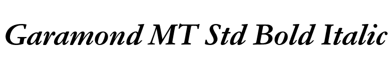 Garamond MT Std Bold Italic font preview