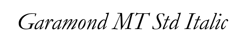 Garamond MT Std Italic font preview