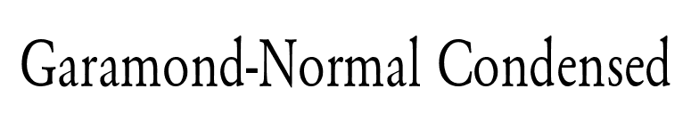 Garamond-Normal Condensed font preview