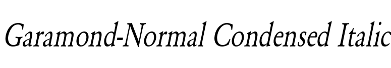 Garamond-Normal Condensed Italic font preview