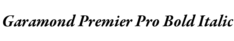 Garamond Premier Pro Bold Italic font preview