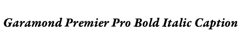 Garamond Premier Pro Bold Italic Caption font preview
