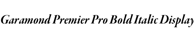 Garamond Premier Pro Bold Italic Display font preview