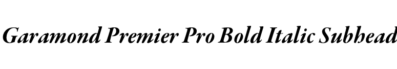 Garamond Premier Pro Bold Italic Subhead font preview