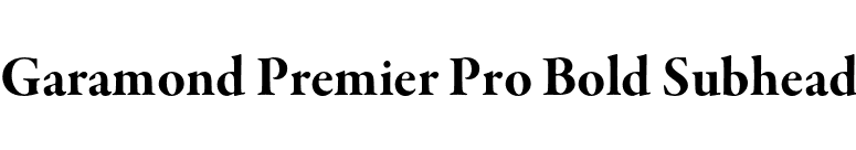 Garamond Premier Pro Bold Subhead font preview