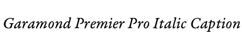 Garamond Premier Pro Italic Caption font preview