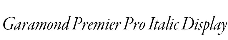 Garamond Premier Pro Italic Display font preview
