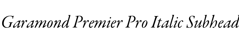 Garamond Premier Pro Italic Subhead font preview