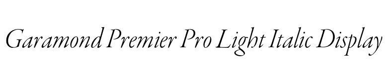Garamond Premier Pro Light Italic Display font preview
