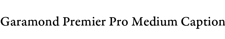 Garamond Premier Pro Medium Caption font preview